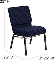 Flash Furniture HERCULES Series 21''W Padded Church Chair with Book Rack