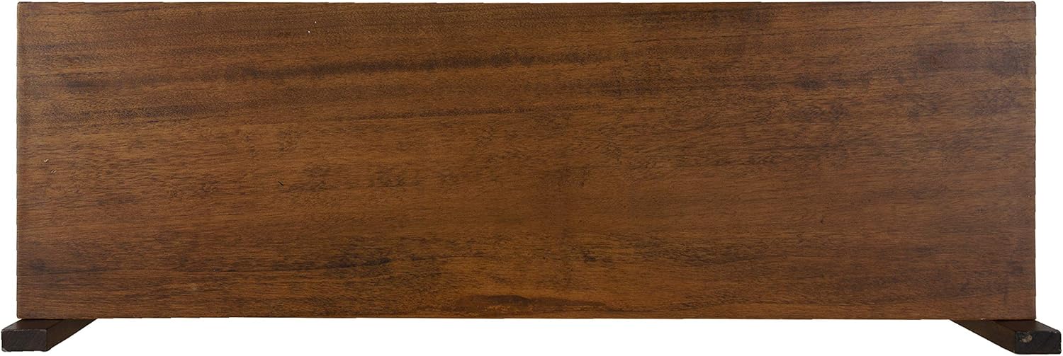 Kate and Laurel Meridien Mid-Century Wall Shelves, 24" x 8" x 24", Walnut