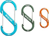 Nite Ize S-Biner Dual Carabiner Sizes #2,3,4, Orange/Olive/Blue