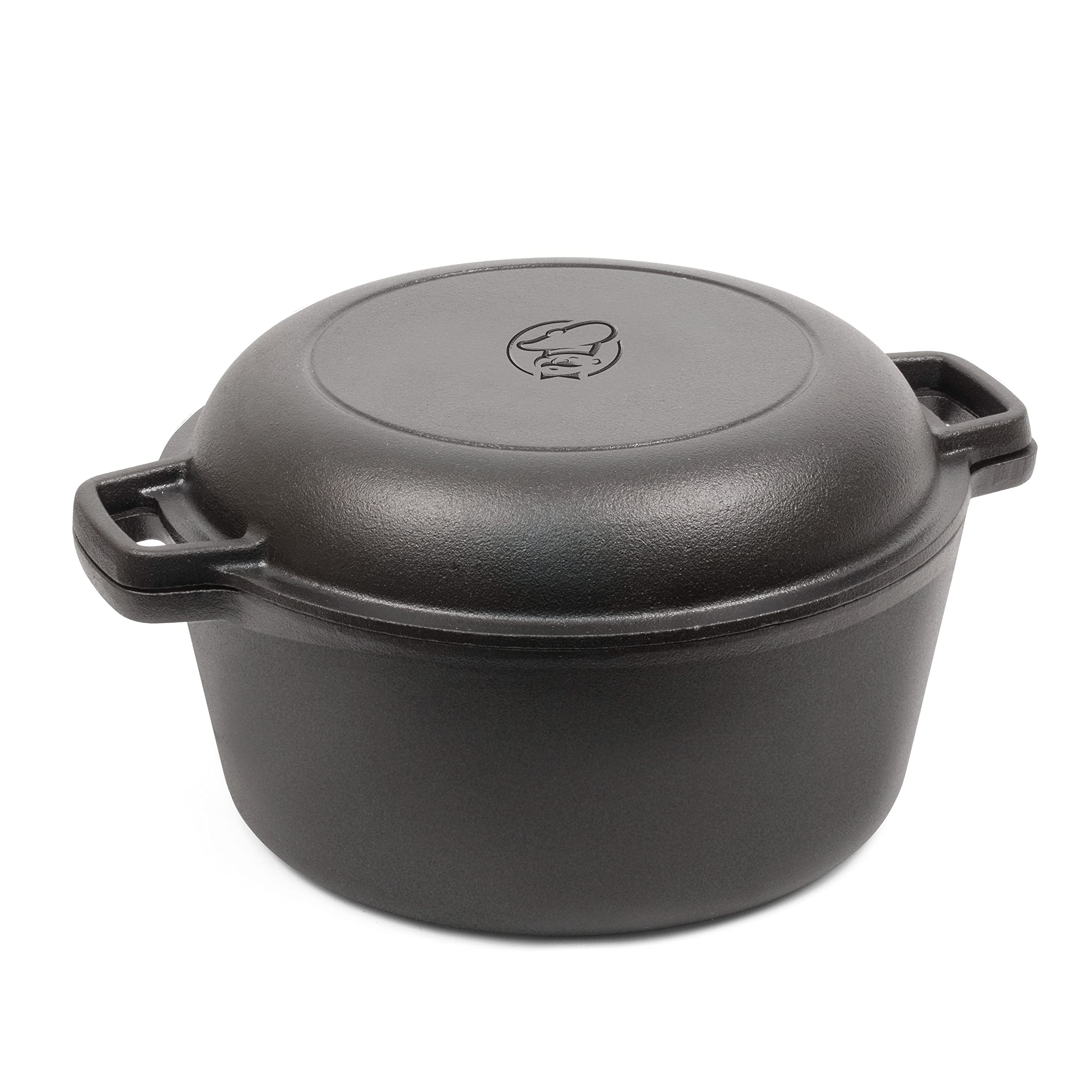 COMMERCIAL CHEF Cast Iron Dutch Oven with Lid and Handles