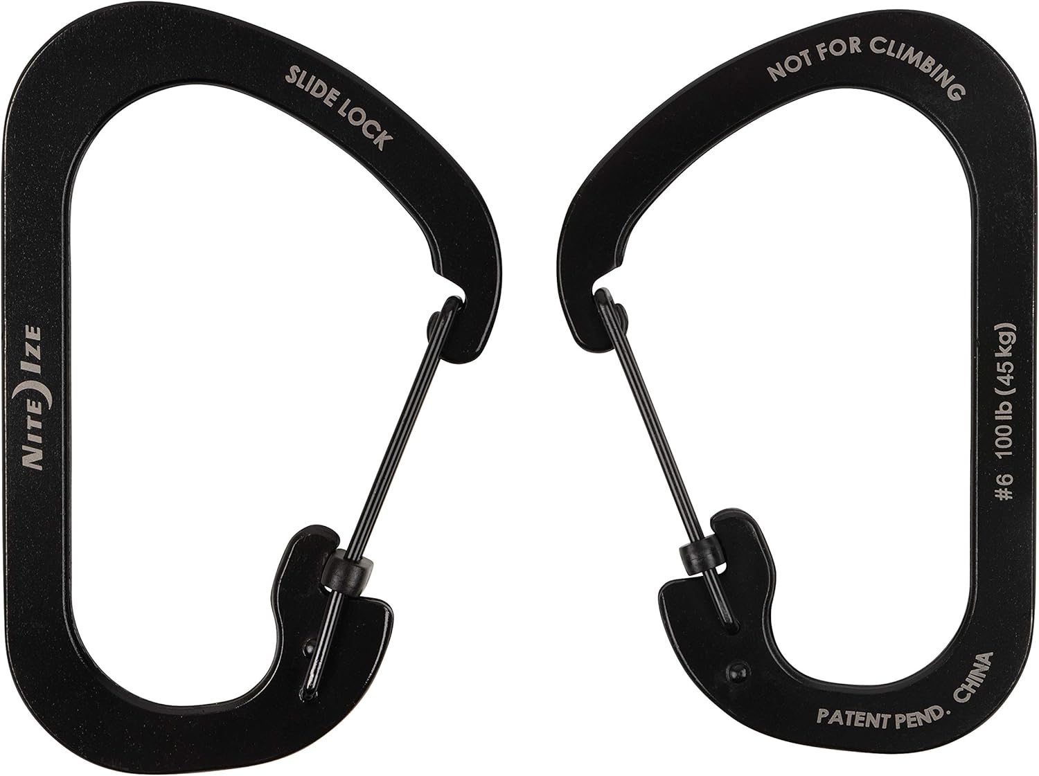 Nite Ize SlideLock Carabiner Stainless Steel 1 Count (Pack of 1) Black