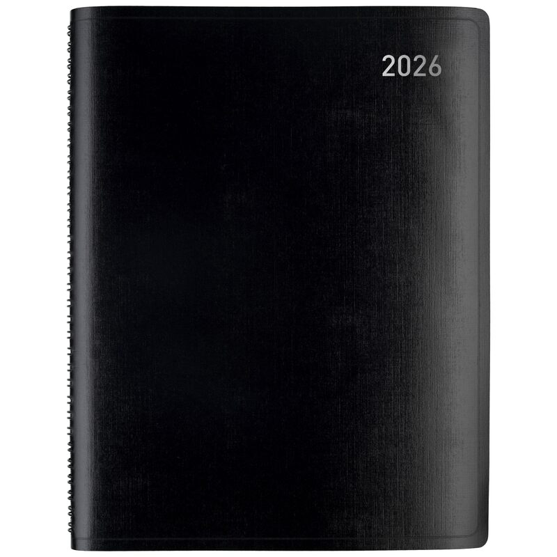 Office Depot Brand Weekly Monthly Planner, 8" x 11", Black, January 2026 to December 2026, OD71080026
