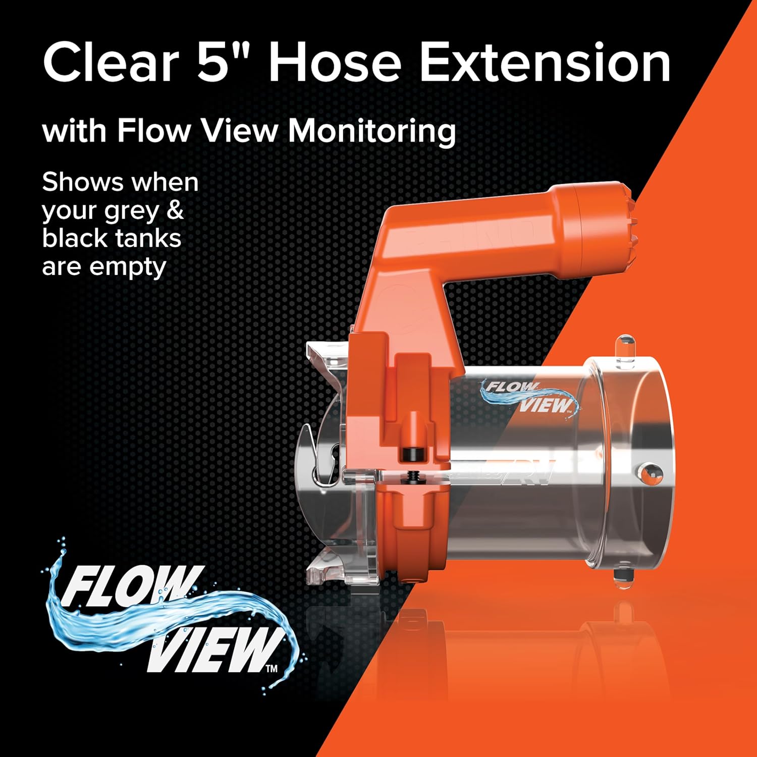 Camco Rhino RV Sewer Hose Extender PRO – 5 Sewer Hose Extension — Torque-Grip Handle with Built-in LED Flashlight