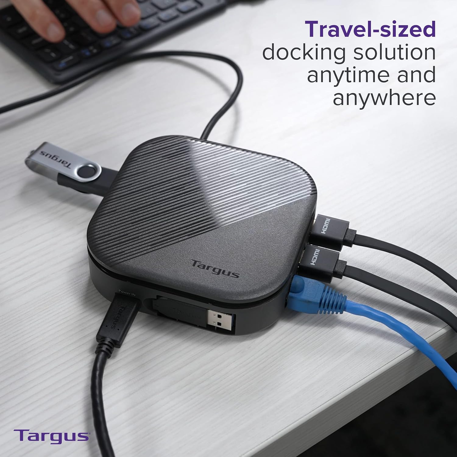 Targus USB-C Universal Dual HD Docking Station with 80W PD Pass-Thru, Docking Station Dual Monitor (HD) or Single Monitor