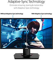 ASUS VG248QG 24" G-SYNC Gaming Monitor 165Hz 1080p 0.5ms Eye Care with DP HDMI DVI,Black 24" 0.5ms 165Hz G-SYNC Height Adjustable