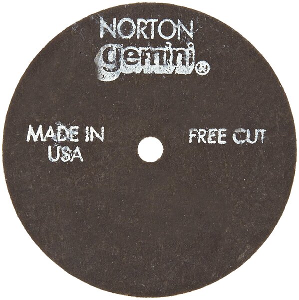 Norton Gemini Fast Cut Small Diameter Reinforced Abrasive Flat Cut-off Wheel, Type 01, Aluminum Oxide, 1/4" Arbor, 3" Diameter x 0.35" Thickness (Pack of 25)