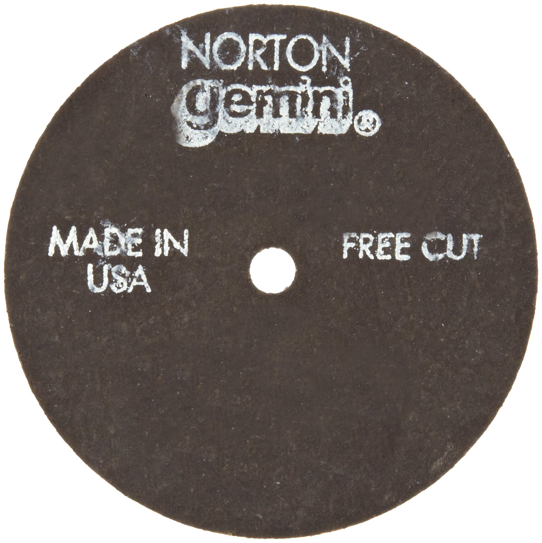 Norton Gemini Fast Cut Small Diameter Reinforced Abrasive Flat Cut-off Wheel, Type 01, Aluminum Oxide, 1/4" Arbor