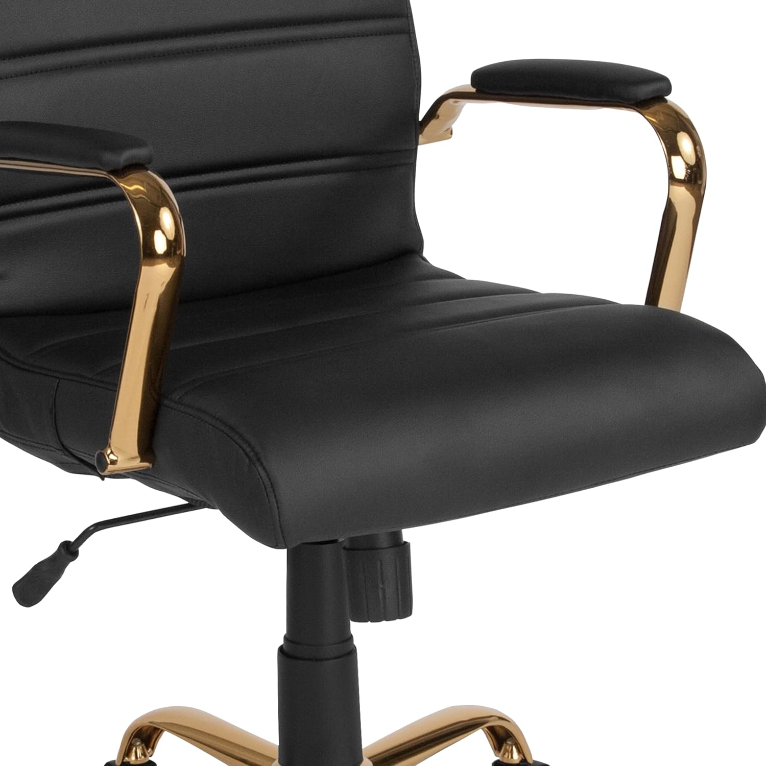 Flash Furniture Whitney Mid-Back Swivel LeatherSoft Desk Chair with Padded Seat and Armrests