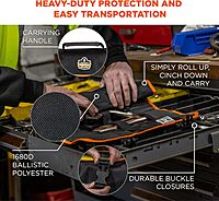 Ergodyne Arsenal 5871 Tool Roll-Up Pouch, 21-Pockets, Polyester, Black , Tall