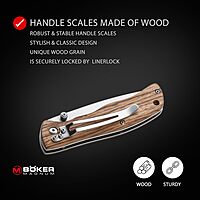 Magnum 01EL605 Backpacker Pocket Knife with 2-2/3 in. Straight Edge Blade, Wooden