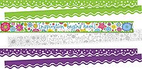 Barker Creek Double-Sided Border, Scalloped & Straight Edge, Motivational, Trim out Bulletin Boards and Create Colorful Displays with 113' of Designer Double-Sided Border, Set of 3 (4029)