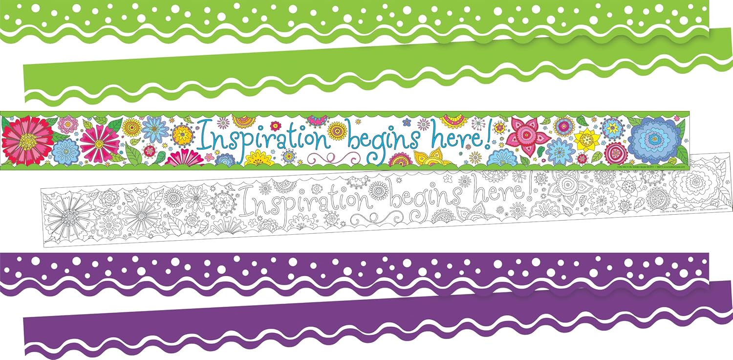 Barker Creek Double-Sided Border, Scalloped & Straight Edge, Motivational