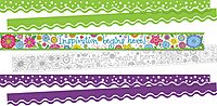 Barker Creek Double-Sided Border, Scalloped & Straight Edge, Motivational, Trim out Bulletin Boards and Create Colorful Displays with 113' of Designer Double-Sided Border, Set of 3 (4029)