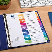 Avery Ready Index Dividers for 3 Ring Binders, Letter-Size, Multicolor, Printable Table of Contents