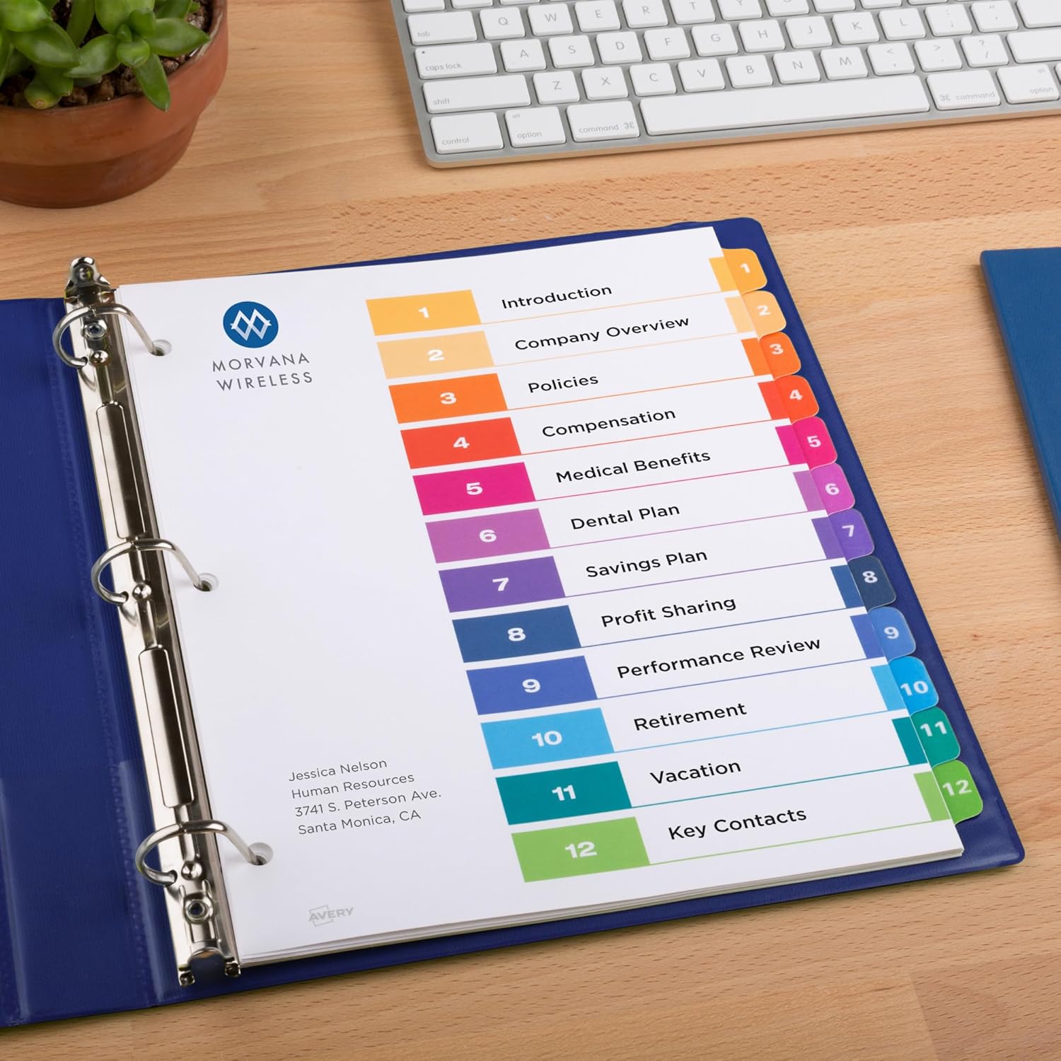 Avery Ready Index Dividers for 3 Ring Binders, Letter-Size, Multicolor, Printable Table of Contents