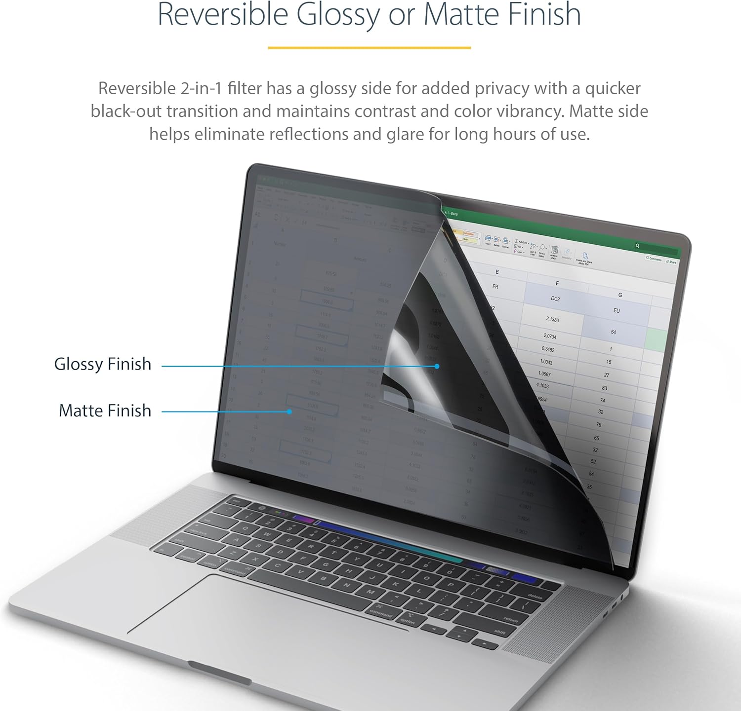 StarTech.com 14-inch MacBook Pro 21/23 Laptop Privacy Screen, Anti-Glare Privacy Filter with51% Blue Light Reduction