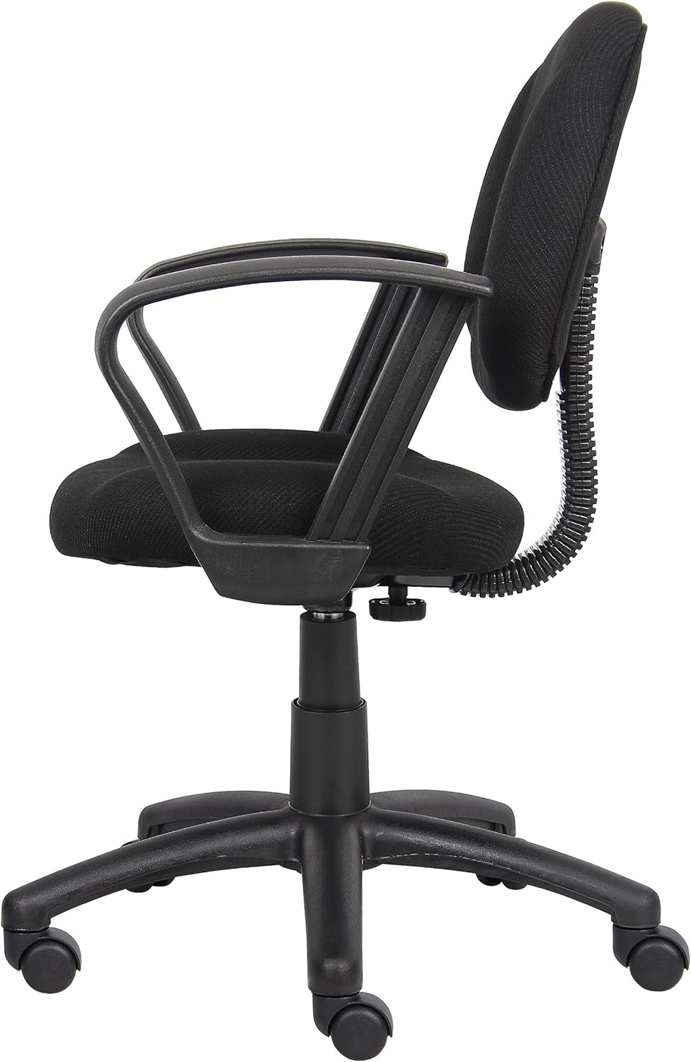 Boss Office Products Perfect Posture Delux Fabric Task Chair with Loop Arms in Black