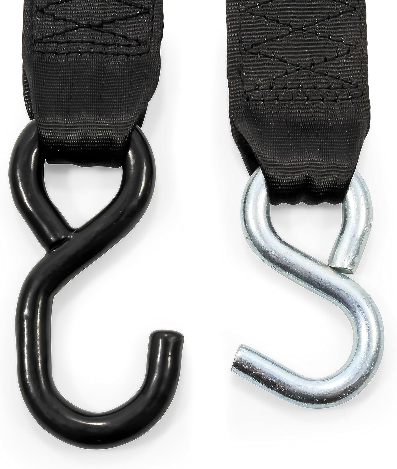 Camco Retractable Transom Tie Down Straps | Break Strength of 3,330lbs and Safe Working Load of 1,100lb | 2-Pack