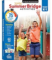 Summer Bridge Activities Kindergarten to 1st Grade Workbooks, K-1 Activity Book With Math, Reading Comprehension, Science, Fitness, Social Studies, Writing Practice, and Flash Cards (Volume 2)