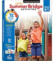 Summer Bridge Activities Kindergarten to 1st Grade Workbooks, K-1 Activity Book With Math, Reading Comprehension, Science, Fitness, Social Studies, Writing Practice, and Flash Cards (Volume 2)