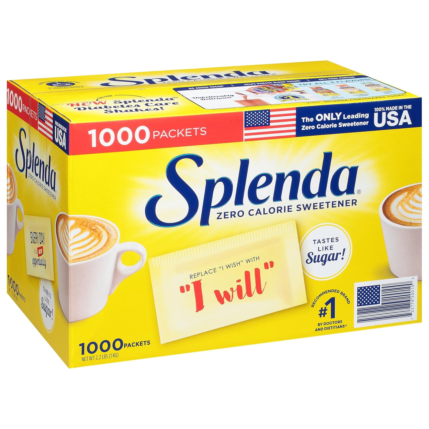 Splenda No Calorie Sweetener Value Pack, 1000 Individual Packets, 2.2 lbs,1000 Count (Pack of 1) 35.2 Ounce (Pack of 1)
