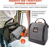 Ergodyne Arsenal 5185 Respirator Mask Storage Bag, Fits Half and Full Face Respirators, Zipper and Magnetic Closure,Gray