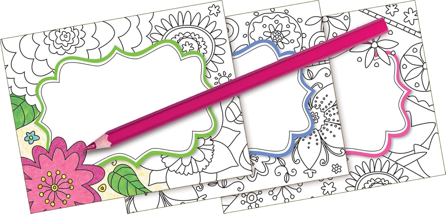 BARKER CREEK Name Badges & Self-Adhesive Labels, Adult Coloring Style