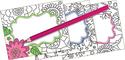 BARKER CREEK Name Badges & Self-Adhesive Labels, Adult Coloring Style