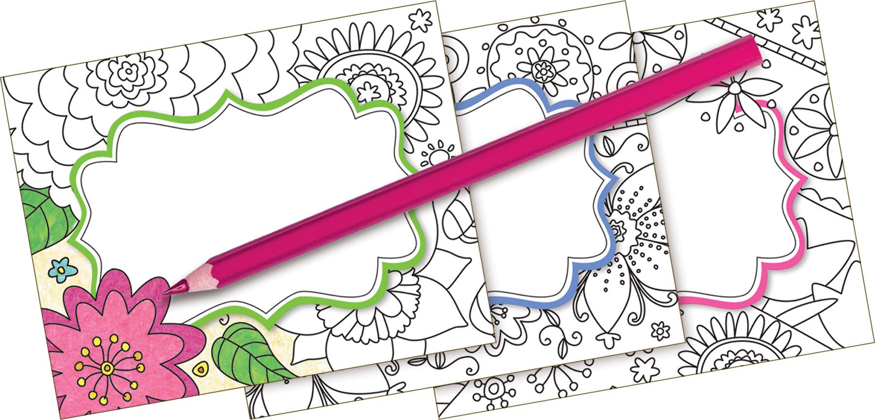 BARKER CREEK Name Badges & Self-Adhesive Labels, Adult Coloring Style