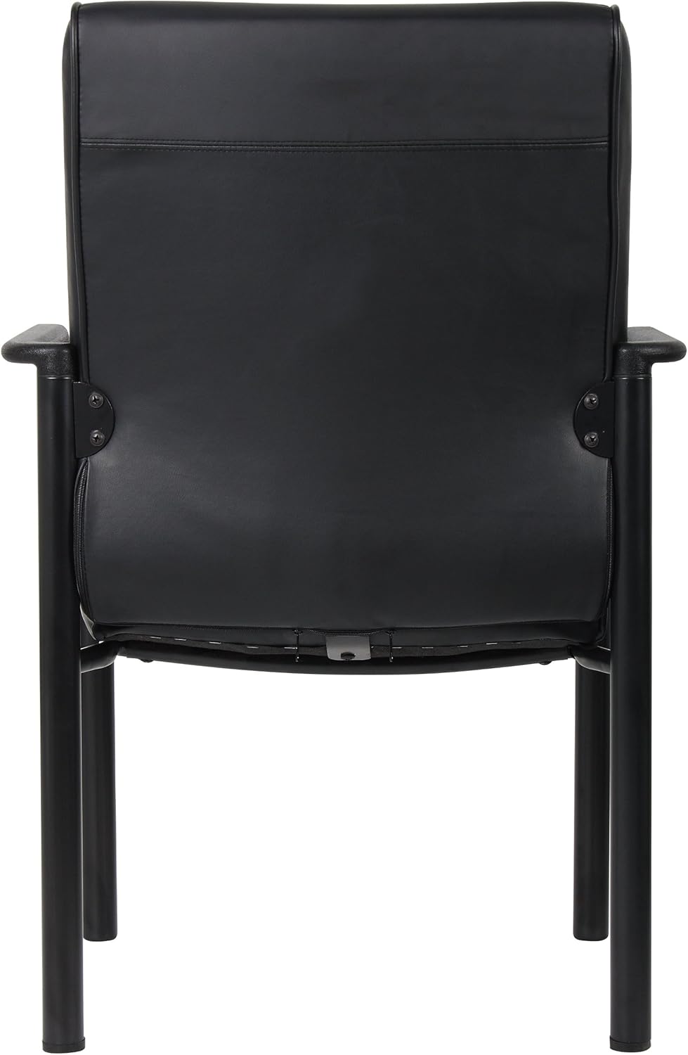 Boss Office Products Mid Back LeatherPlus Guest Chair in Black, 250 lbs
