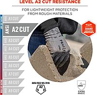 Ergodyne ProFlex 7024 Cut Resistant Work Gloves, ANSI A2, PU Coated Palms