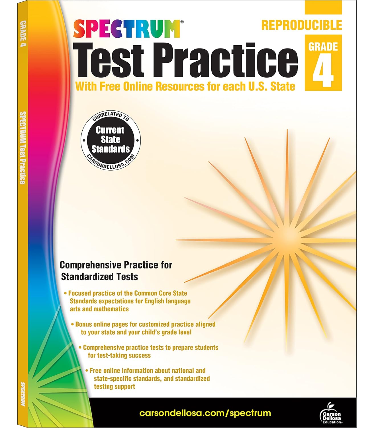 Carson Dellosa Spectrum 4th Grade Test Practice Workbook All Subjects, Ages 9 to 10, Grade 4 Test Practice Math
