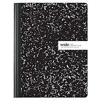 Office Depot Composition Book, 7 1/2in. x 9 3/4in., Wide-Ruled, 100 Sheets, Black/White Marble, Pack Of 3, 14776