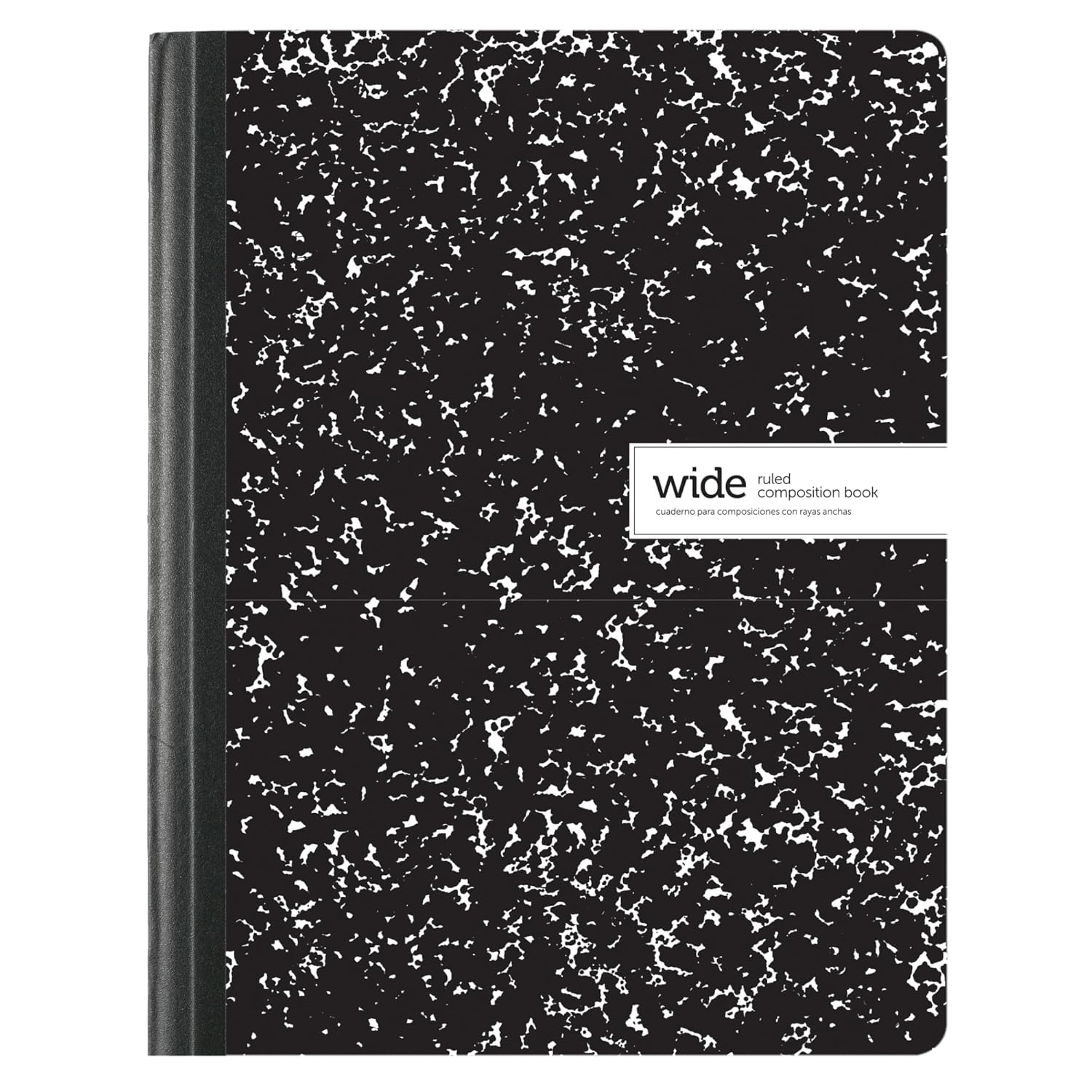Office Depot Composition Book, 7 1/2in. x 9 3/4in., Wide-Ruled, 100 Sheets, Black/White Marble, Pack Of 3, 14776
