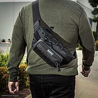 Maxpedition Keystone Versipack (14” x 6” x 6”) Tactical Crossbody Fanny Pack for Everyday Carry (Black) 0456B