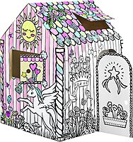 Bankers Box at Play Color in Unicorn Playhouse, Cardboard Playhouse and Life Size Craft Activity for Kids and Families