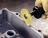 Cubitron Radial Bristle Brush, Aluminum Oxide, 6000 rpm, 8 Diameter x 1 Width, 80 Grit, Yellow (Pack of 1)