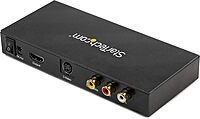StarTech.com S-Video or Composite to HDMI Converter with Audio - 720p - NTSC & PAL - Analog to HDMI Upscaler - Mac & Windows (VID2HDCON2)