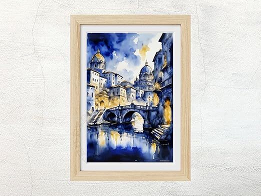 Rome Inkwash Watercolor Cityscape – Abstract Print Rome Inkwash Watercolor Cityscape – Abstract Print