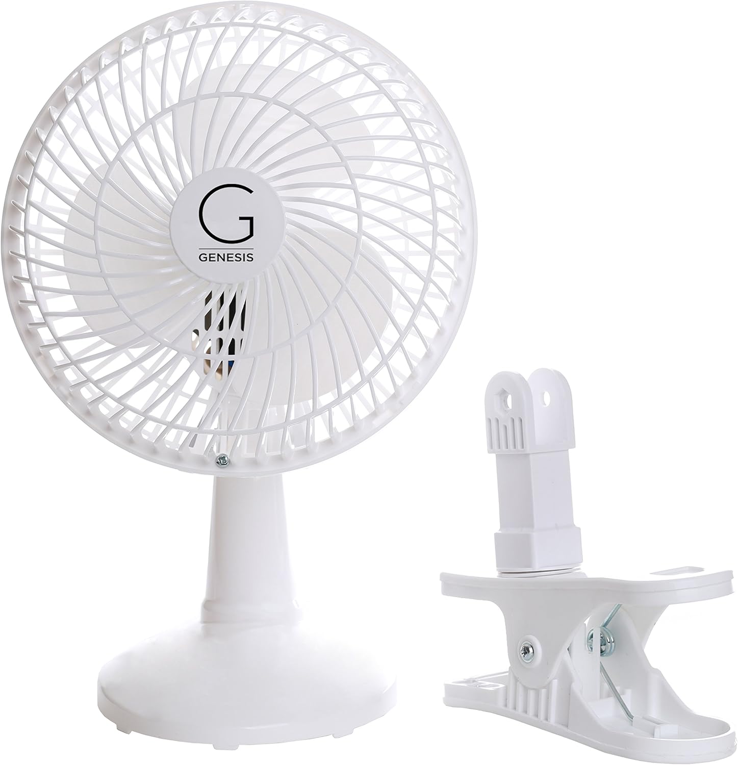 GENESIS 6-Inch Clip Convertible Table-Top & Clip Fan, 2 Quiet Speeds