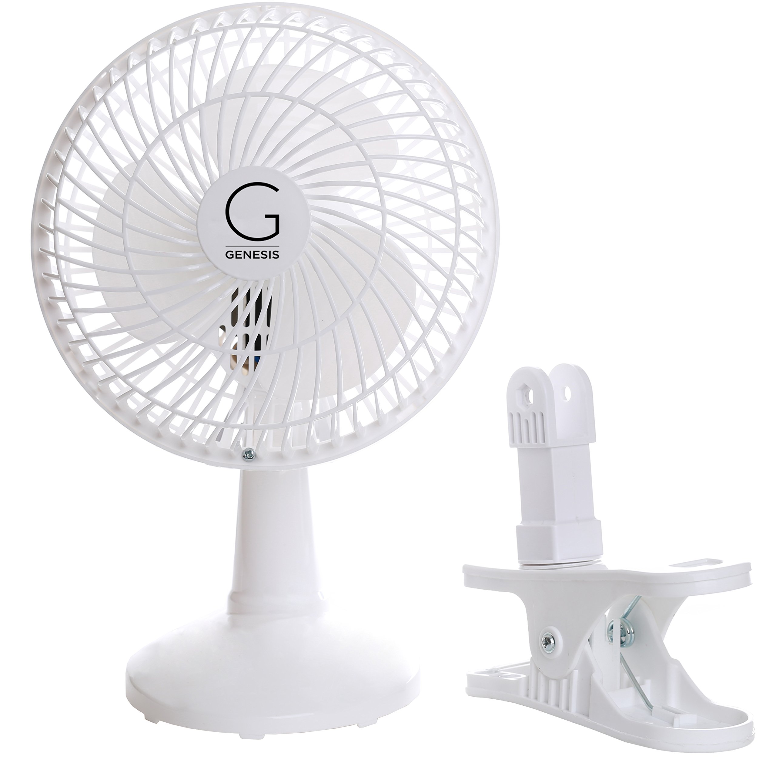 GENESIS 6-Inch Clip Convertible Table-Top & Clip Fan, 2 Quiet Speeds