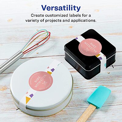 Avery Glossy White Wraparound Band Labels, Sure Feed Technology, 2-3/8" x 8"