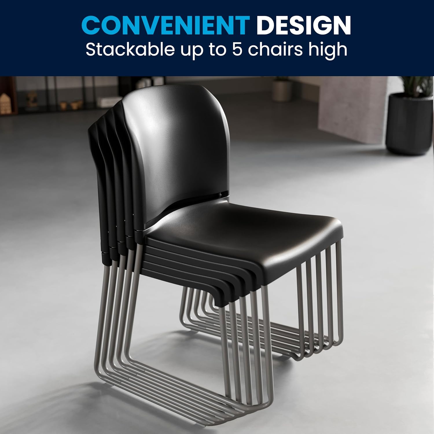 Flash Furniture HERCULES Series 880 lb Contoured Full-Back Stack Chair