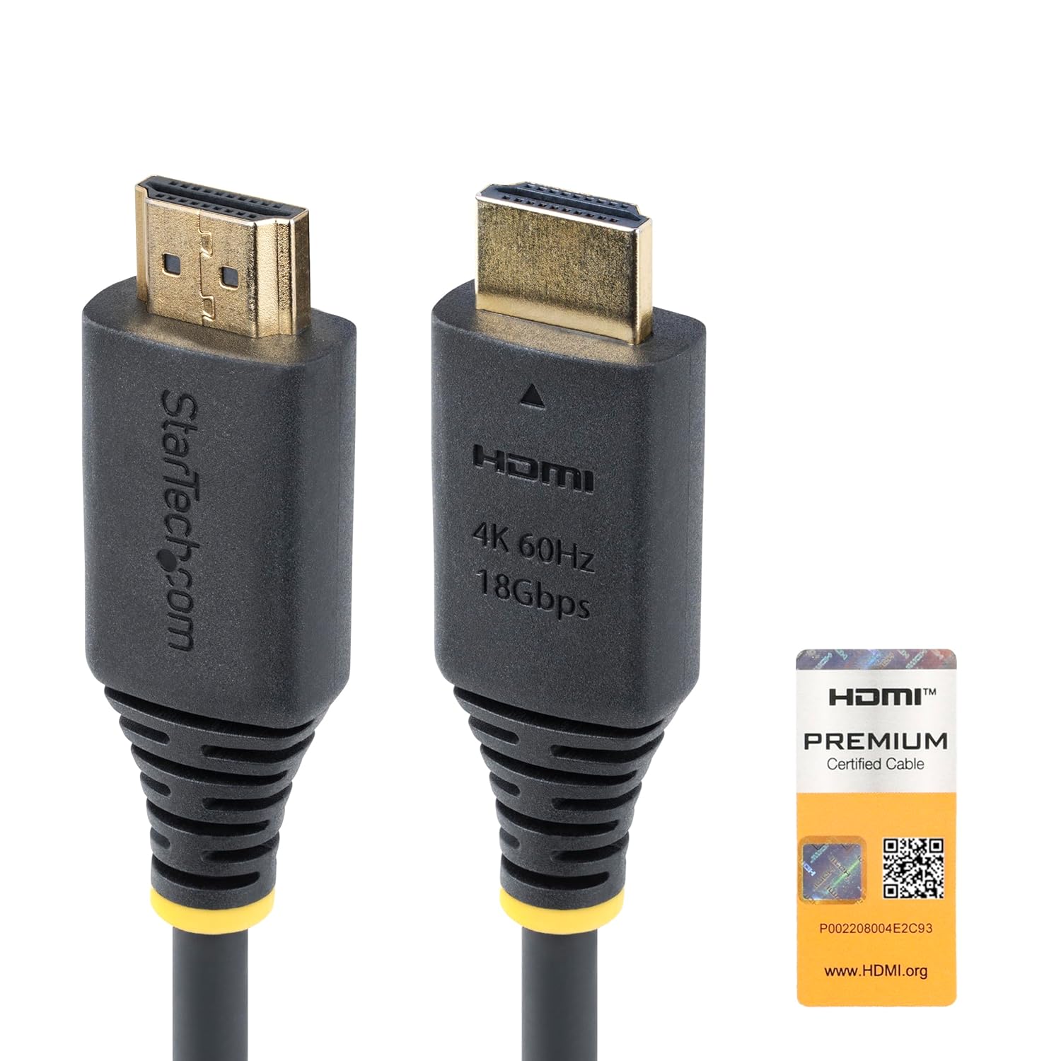 StarTech.com Premium Certified High Speed HDMI 2.0 Cable, 18Gbps, 4K 60Hz