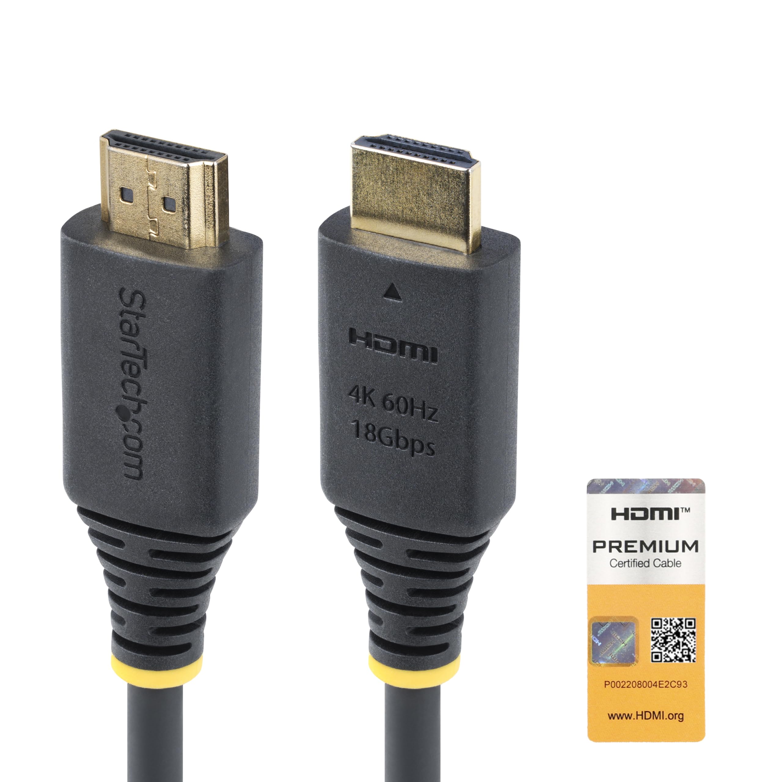 StarTech.com Premium Certified High Speed HDMI 2.0 Cable, 18Gbps, 4K 60Hz