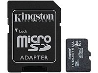 Kingston Industrial 8GB microSDHC C10 A1 pSLC Card + SD Adapter SDCIT2/8GB 1 Count (Pack of 1)