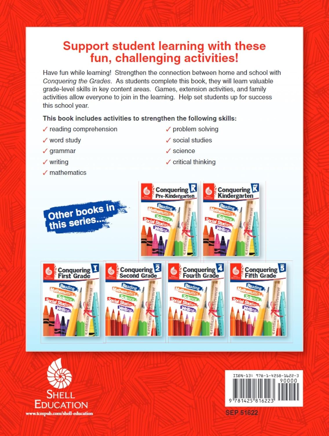 Shell Education Conquering Third Grade (Conquering the Grades) - Red