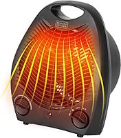 BLACK+DECKER Lightweight Space Heater for Indoor Use, 1500W Infrared Heater with Overheat Protection Black Heater
