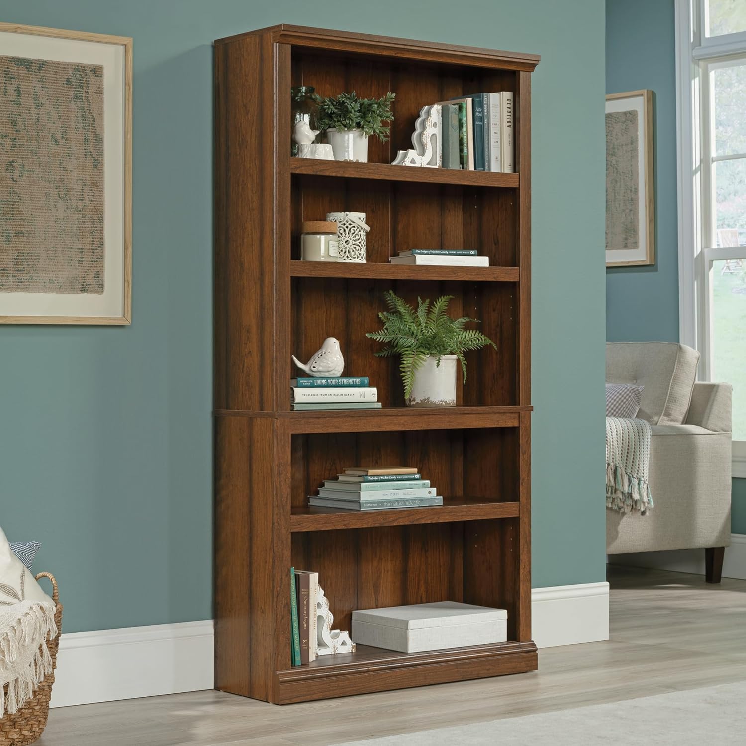 Sauder Select 5-Shelf Engineered Wood Bookcase