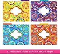 Barker Creek File Folders, Moroccan Design, Letter Size, Set of 12 12pt Cardstock